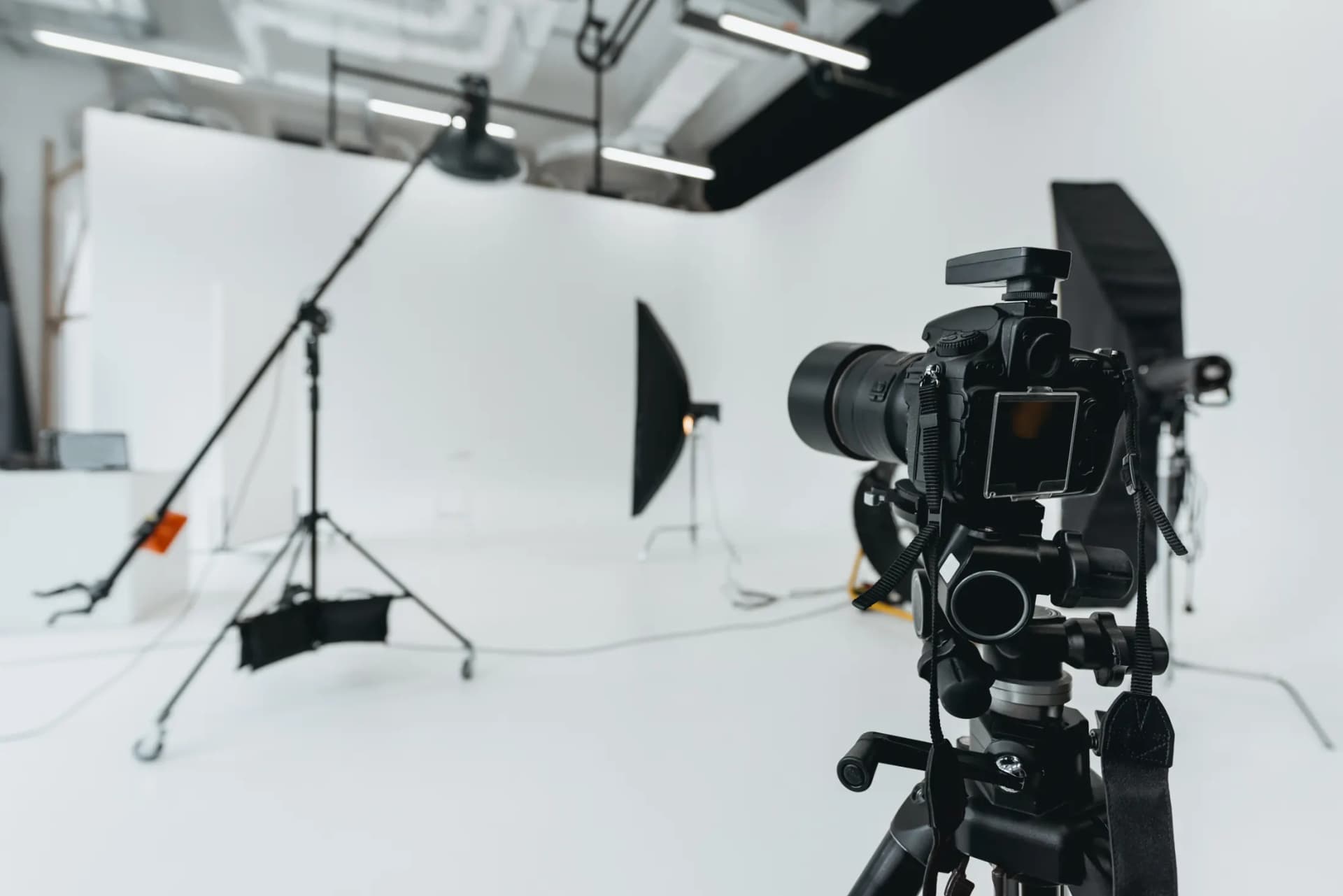 Professional camera set up for a fashion campaign shoot
