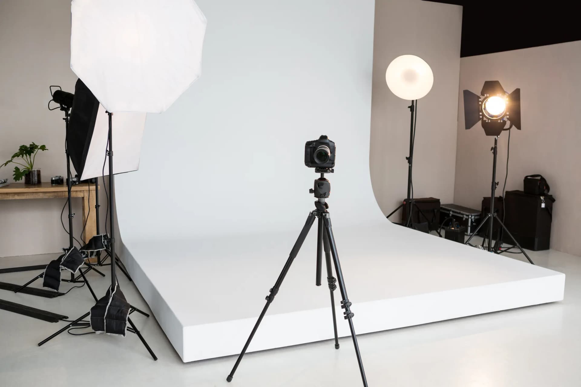 Fashion photography studio lighting setup in Ajman